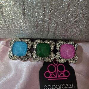 Elegant Silver and Gemstone Flower Bracelet